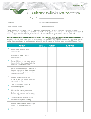 4-H Outreach Methods Documentation