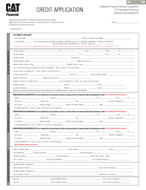 Caterpillar Financial Services Credit Application