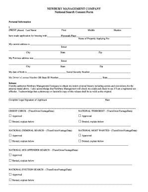 National Search Consent Form