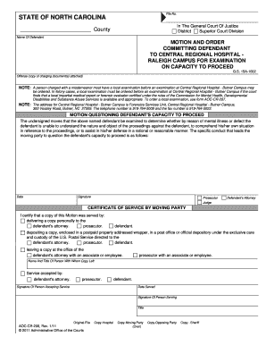 Motion and Order for Defendant Examination