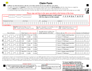 Healthcare Reimbursement Claim Form