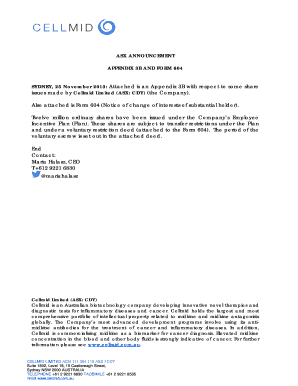 ASX Appendix 3B and Form 604