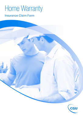 CGU Home Warranty Insurance Claim Form