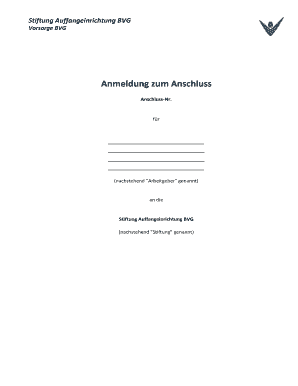 Anmeldung zum Anschluss