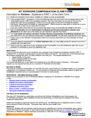 Northern Territory Workers Compensation Claim Form