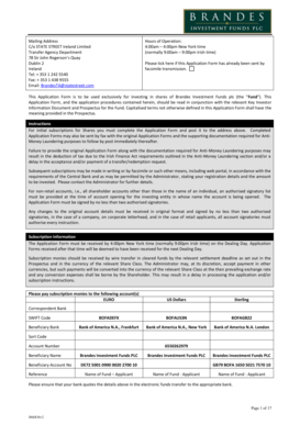 Brandes Investment Funds Application Form
