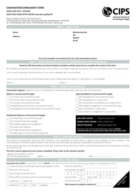CIPS Examination Enrolment Form