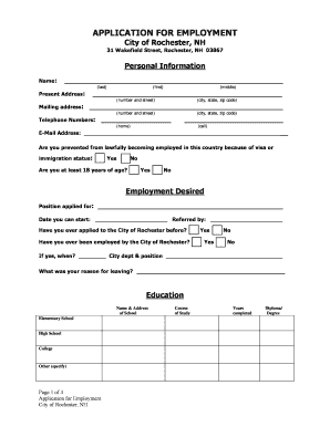 Application for Employment
