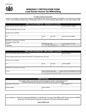 Residency Certification Form