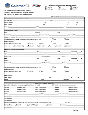 Commercial Credit Application & Agreement