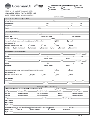 Commercial Credit Application & Agreement