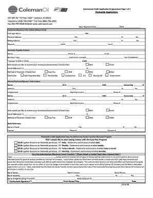 Commercial Credit Application & Agreement