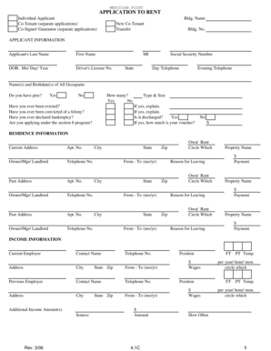 Rental Application Form