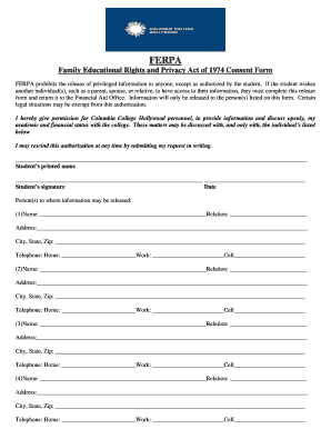 FERPA Consent Form