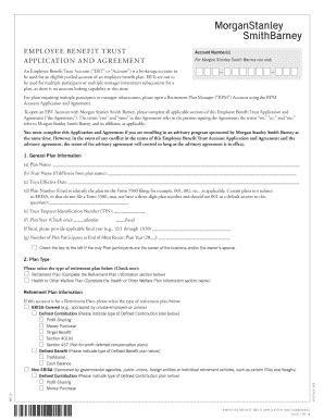 Employee Benefit Trust Application and Agreement