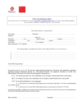 Photo Reproduction Request Form