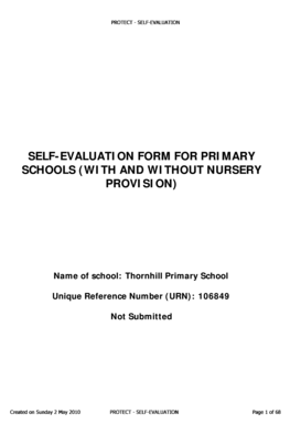 Ofsted Self-Evaluation Form for Primary Schools