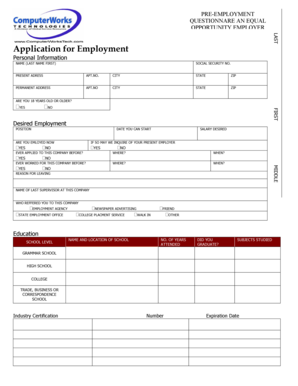 Employment Application Form