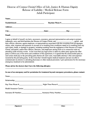 Adult Participant Medical Release Form