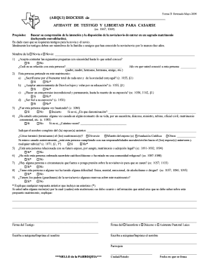 AFIDAVIT DE TESTIGO Y LIBERTAD PARA CASARSE