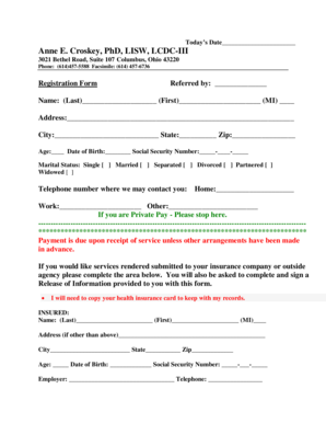 Mental Health Registration Form