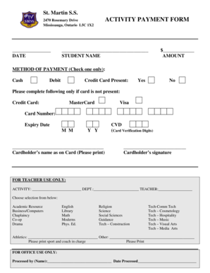 Activity Payment Form