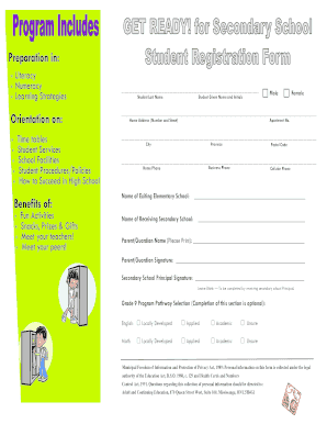 Ontario Student Registration Form