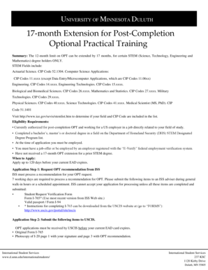 17-Month STEM OPT Extension Form