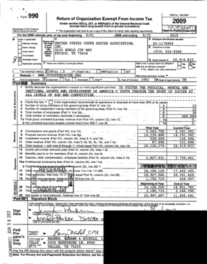 Form 990 O Return of Organization Exempt From Income Tax