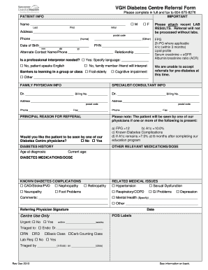 Vgh diabetes centre referral form