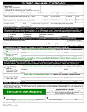 Colorado Mail-In Ballot Application