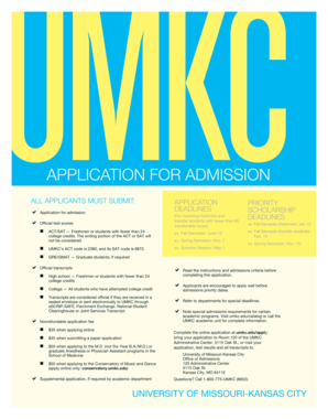 UMKC Application for Admission