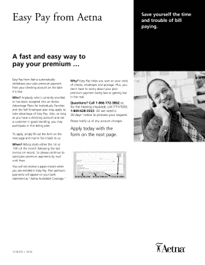 Aetna Easy Pay Application Form