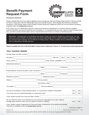 Benefit Payment Request Form