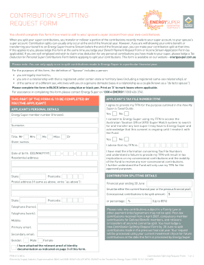 Contribution Splitting Request Form