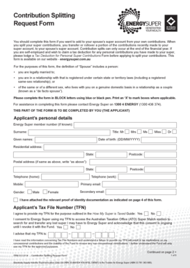 Contribution Splitting Request Form