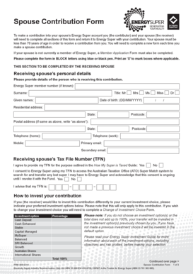 Spouse Contribution Form