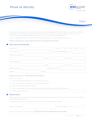 Proof of Identity Form
