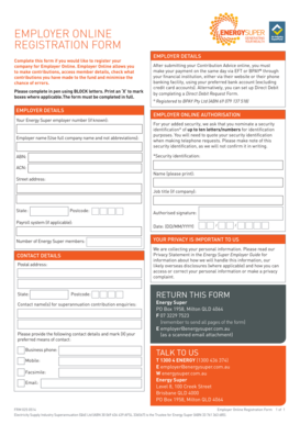 Employer Online Registration Form