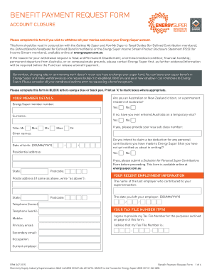 Benefit Payment Request Form