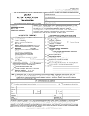 US Patent Application Form