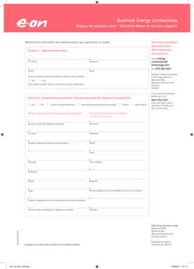 Business Energy Connections Enquiry Form