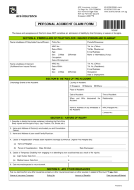 Personal Accident Claim Form