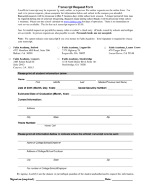Transcript Request Form