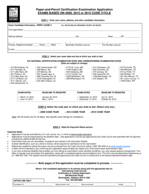 ICC Certification Examination Application