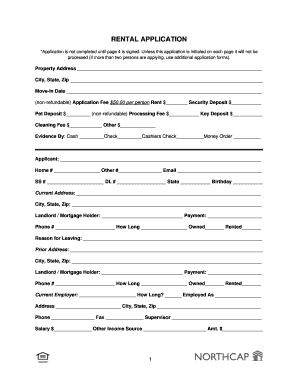 Rental Application Form