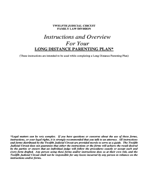 Long Distance Parenting Plan