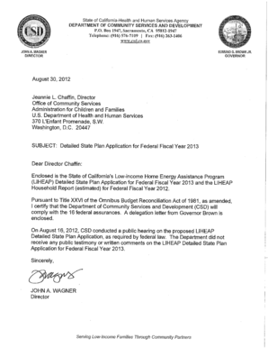 California LIHEAP State Plan Application