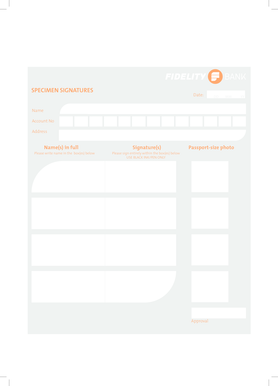 Fidelity Bank Signature Form - fidelitybank com