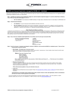 FOREX.com Individual Account Application